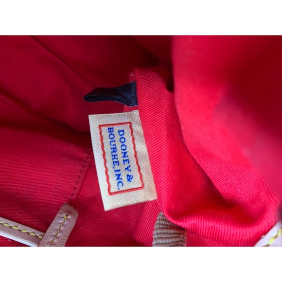 Dooney & Bourke Large Black Patent Leather Satchel Bag Tan Trim & Strap T10653 - Picture 4 of 8